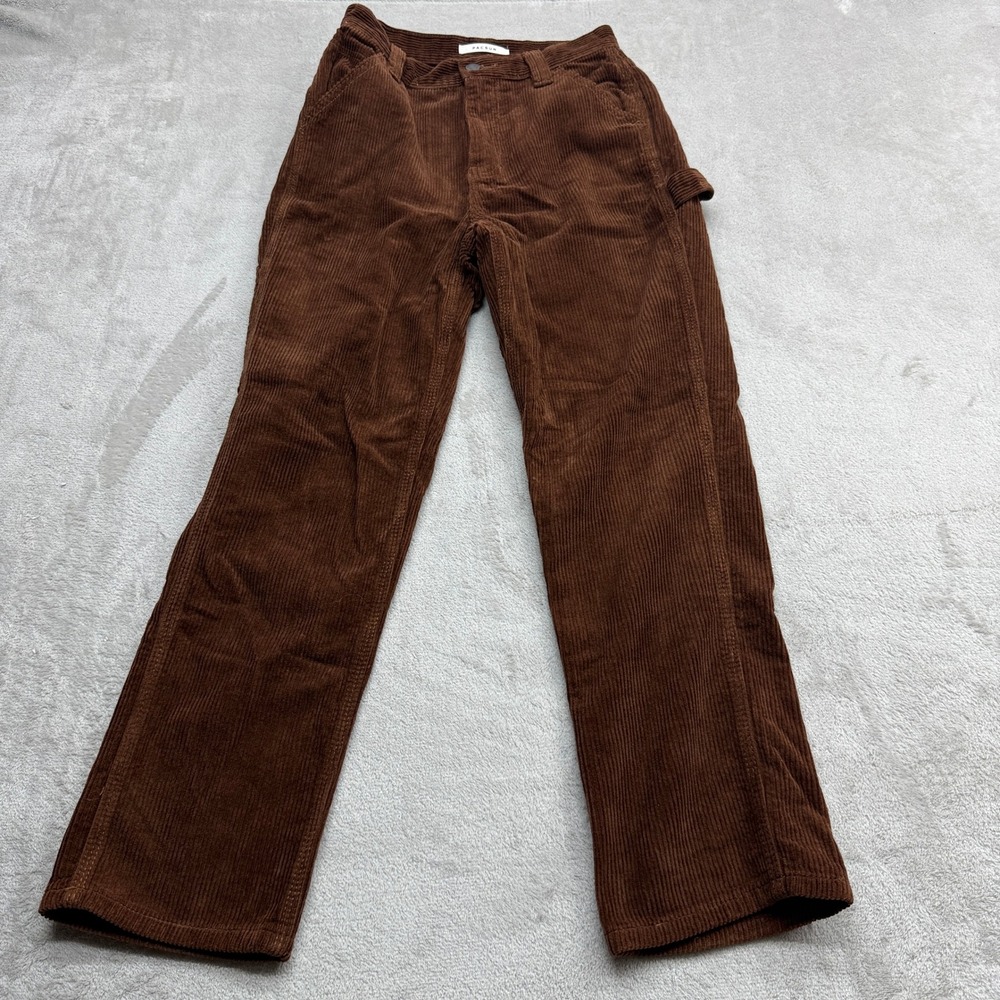 PacSun Carpenter Pants Women 25 Brown Corduroy High Rise Straight Leg Streetwear